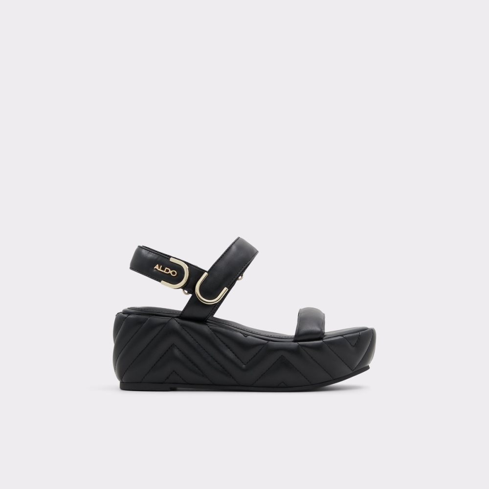 Sandales Aldo Eroellan Wedge Sandal - Noir Femme | TZIF-95521330