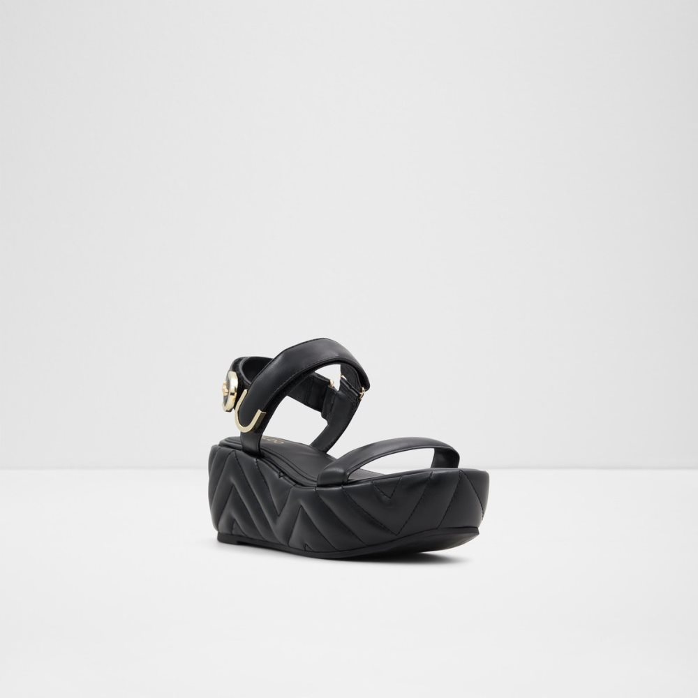 Sandales Aldo Eroellan Wedge Sandal - Noir Femme | TZIF-95521330