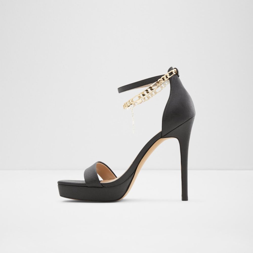 Chaussures Plateforme Aldo Scarlettchain Talons Sandal - Stiletto Noir Femme | BKIH-75509013