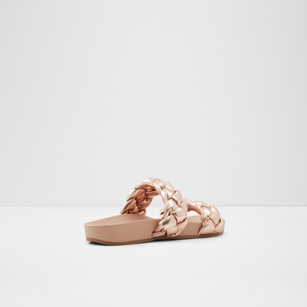 Sandales Aldo Oaka Claquette Sandal Rose Doré Femme | HKMJ-35011093