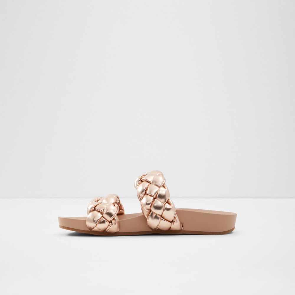 Sandales Aldo Oaka Claquette Sandal Rose Doré Femme | HKMJ-35011093