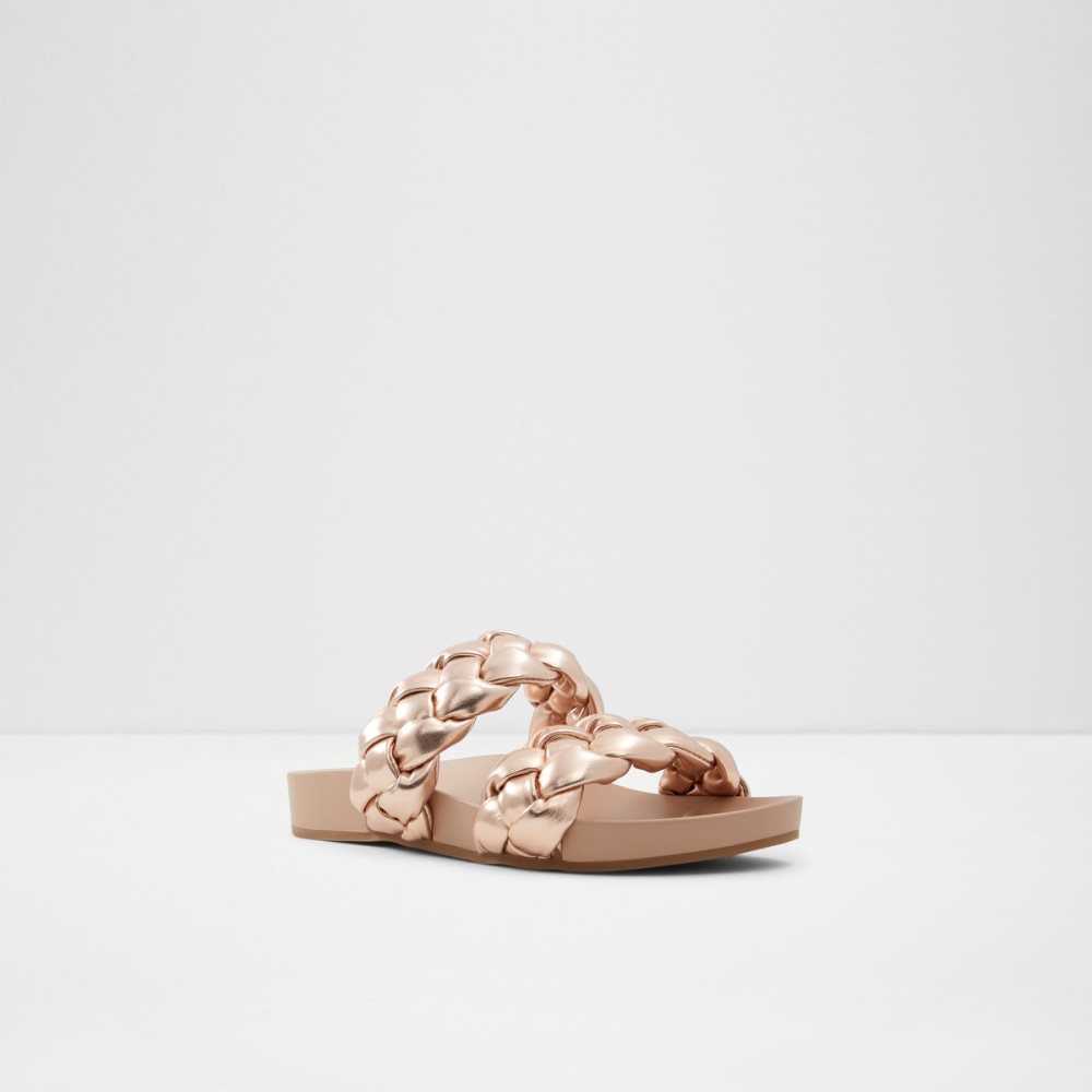 Sandales Aldo Oaka Claquette Sandal Rose Doré Femme | HKMJ-35011093