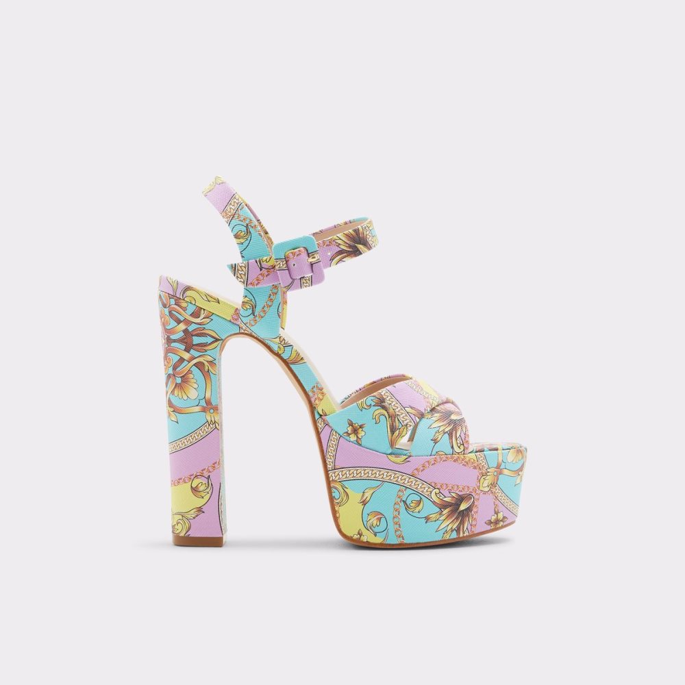 Chaussures Plateforme Aldo Camelia Brides Talons Sandal - Plateforme Multicolore Femme | SSCS-02287172