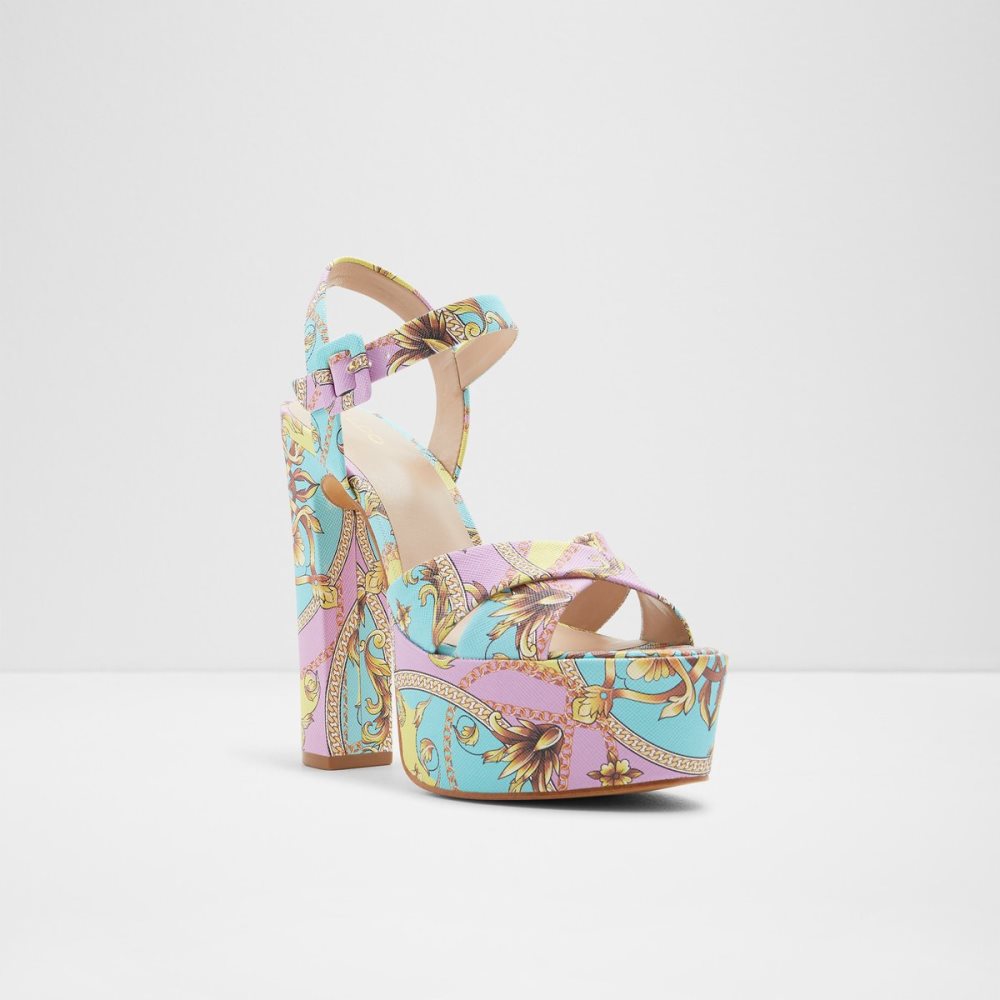 Chaussures Plateforme Aldo Camelia Brides Talons Sandal - Plateforme Multicolore Femme | SSCS-02287172