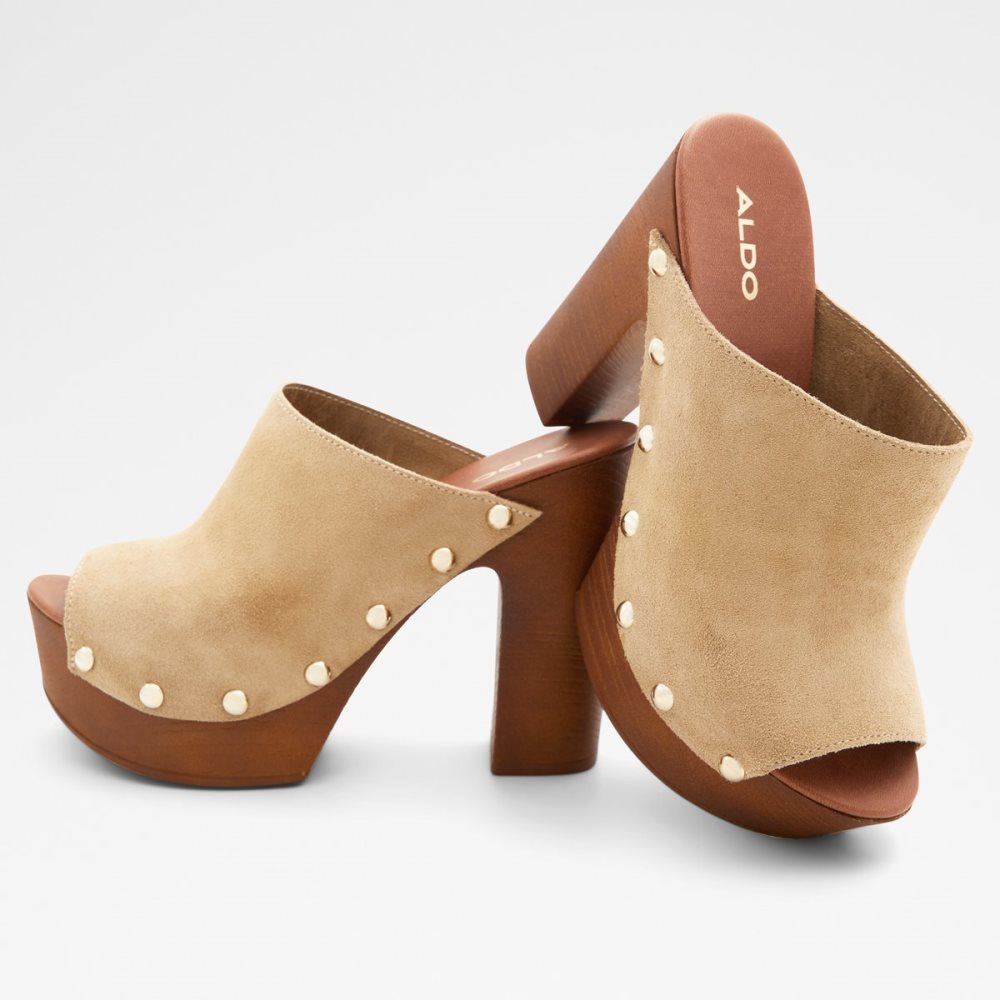 Chaussures Plateforme Aldo Drenania Talons Mule - Beige Femme | RHBQ-44748669