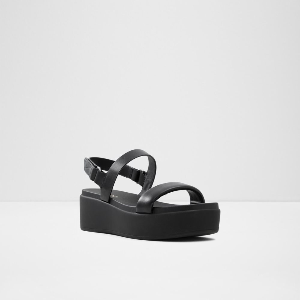 Sandales Aldo Tisdal Lanières Wedge Sandal - Wedge Noir Femme | OJOC-31328261