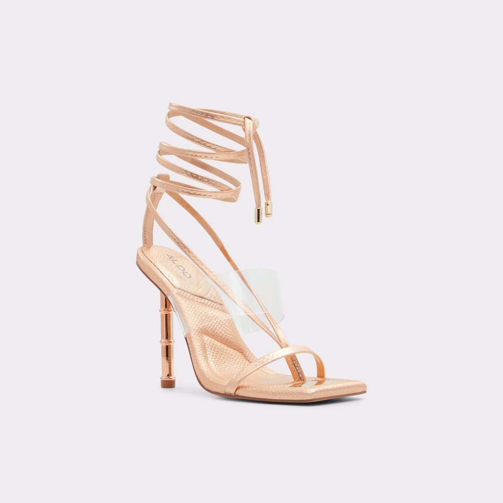 Sandales Aldo Elektra Lanières Talons Sandal Rose Doré Femme | ZVRE-89888535