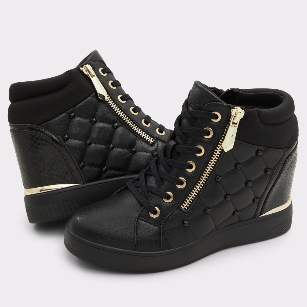 Baskets Aldo Ailannah High Top - Wedge Noir Femme | LXNH-27650846