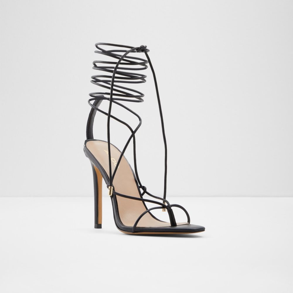 Sandales Aldo Glaosa Lanières Talons Sandal - Stiletto Noir Femme | MLWD-44223277