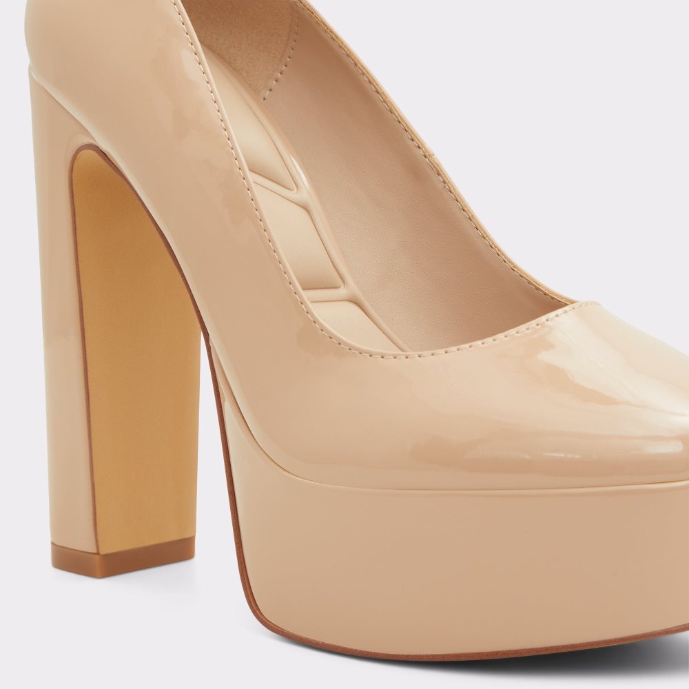 Chaussures Plateforme Aldo Fonda Brides Talons - Plateforme Beige Femme | GHDF-49839828