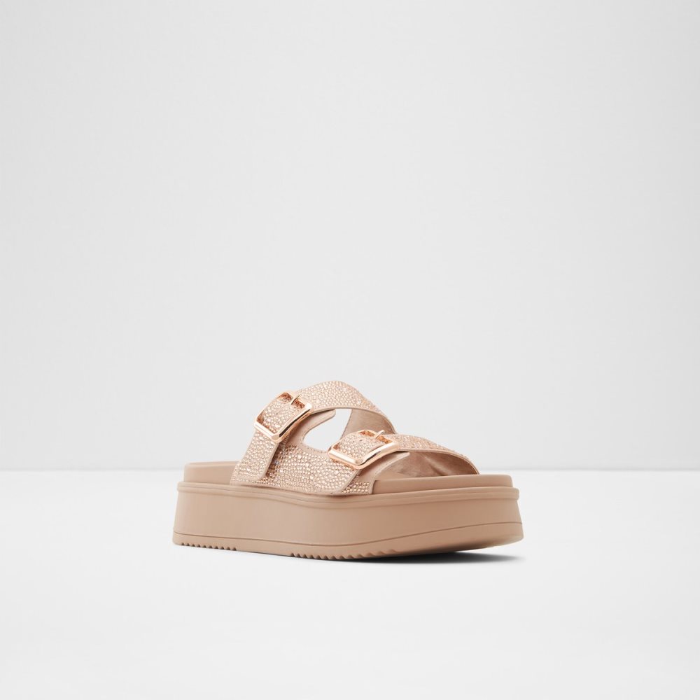 Sandales Aldo Jika Claquette Sandal - Flatform Rose Doré Femme | YPEF-04111989