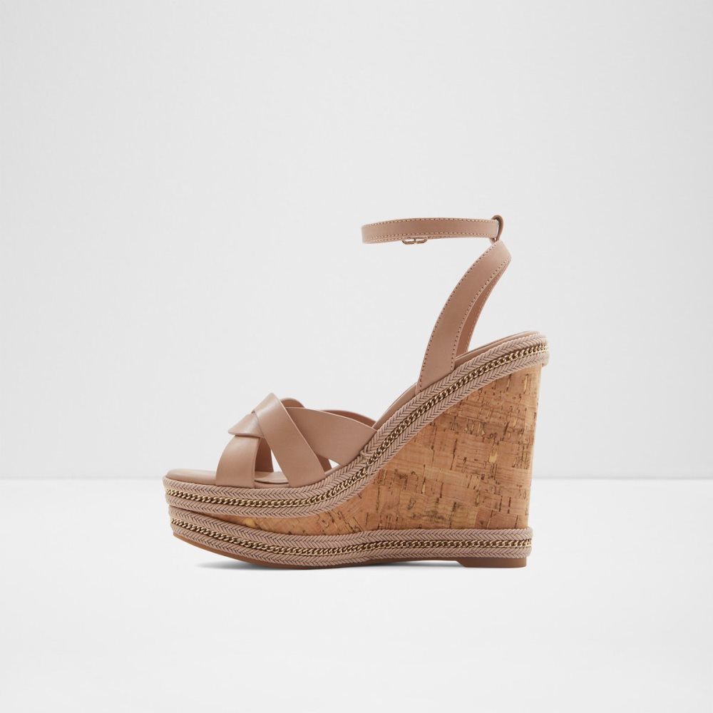 Sandales Aldo Droyers Wedge Sandal - Wedge Beige Clair Femme | ISIX-31400495