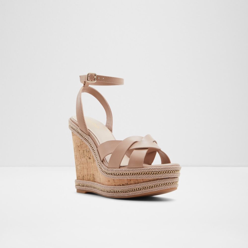 Sandales Aldo Droyers Wedge Sandal - Wedge Beige Clair Femme | ISIX-31400495