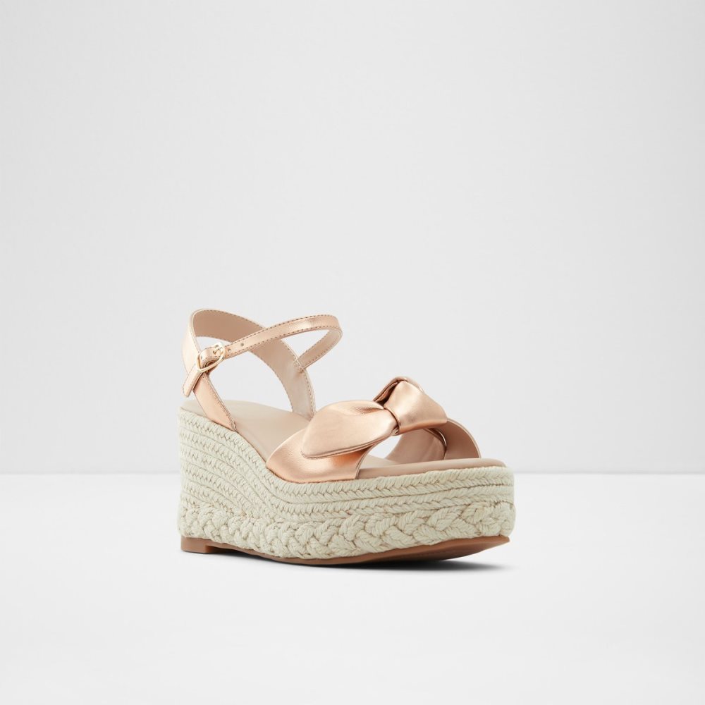 Sandales Aldo Macrama Wedge Sandal - Wedge Rose Doré Femme | PTRY-44977359