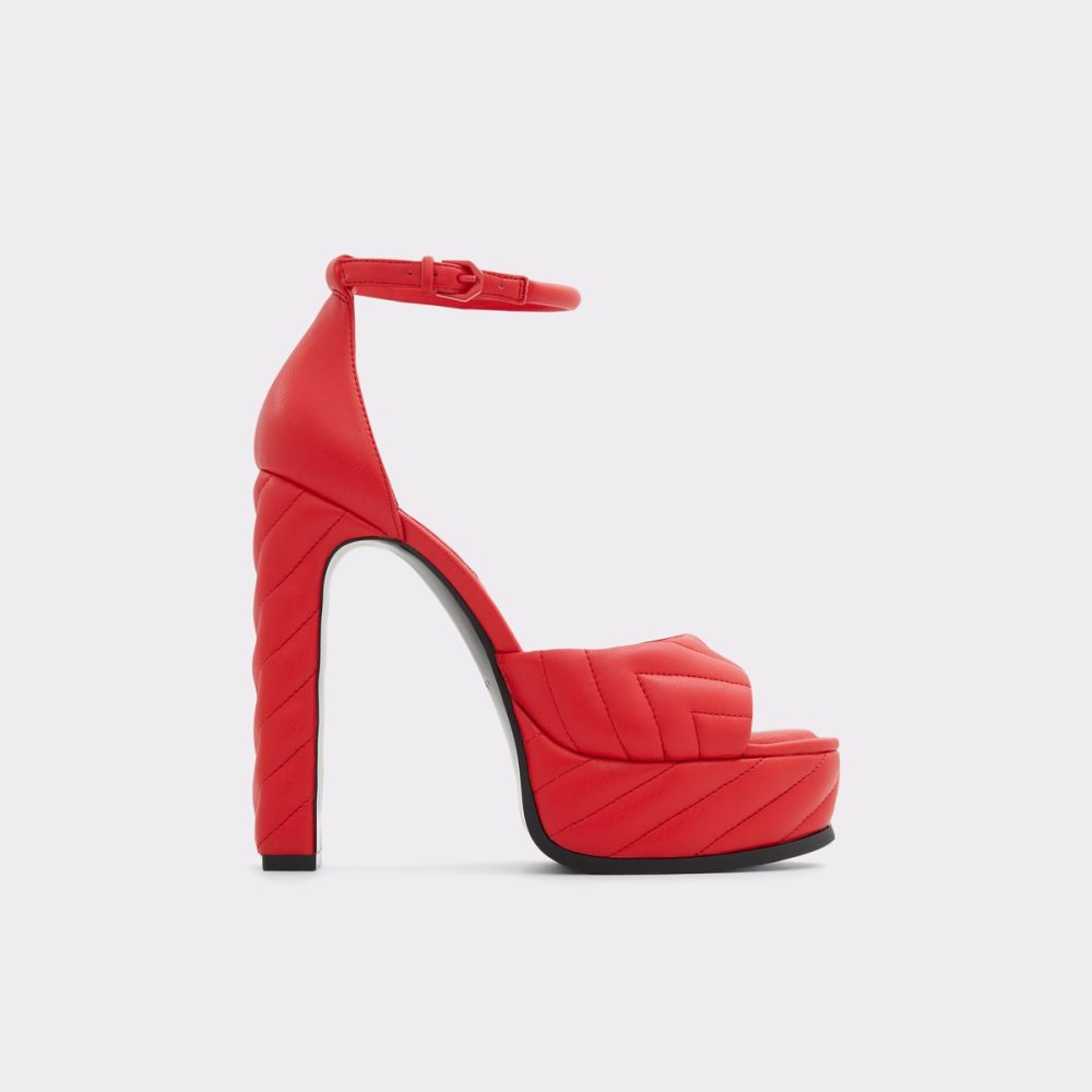 Chaussures Plateforme Aldo Milena Brides Talons Sandal - Plateforme Rouge Femme | CZGW-88728550