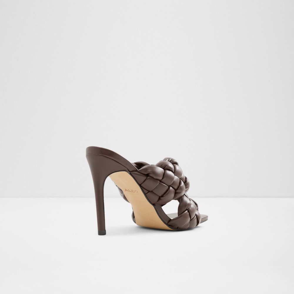 Sandales Aldo Tressu High Sandal - Stiletto Marron Foncé Femme | LRTU-28592823