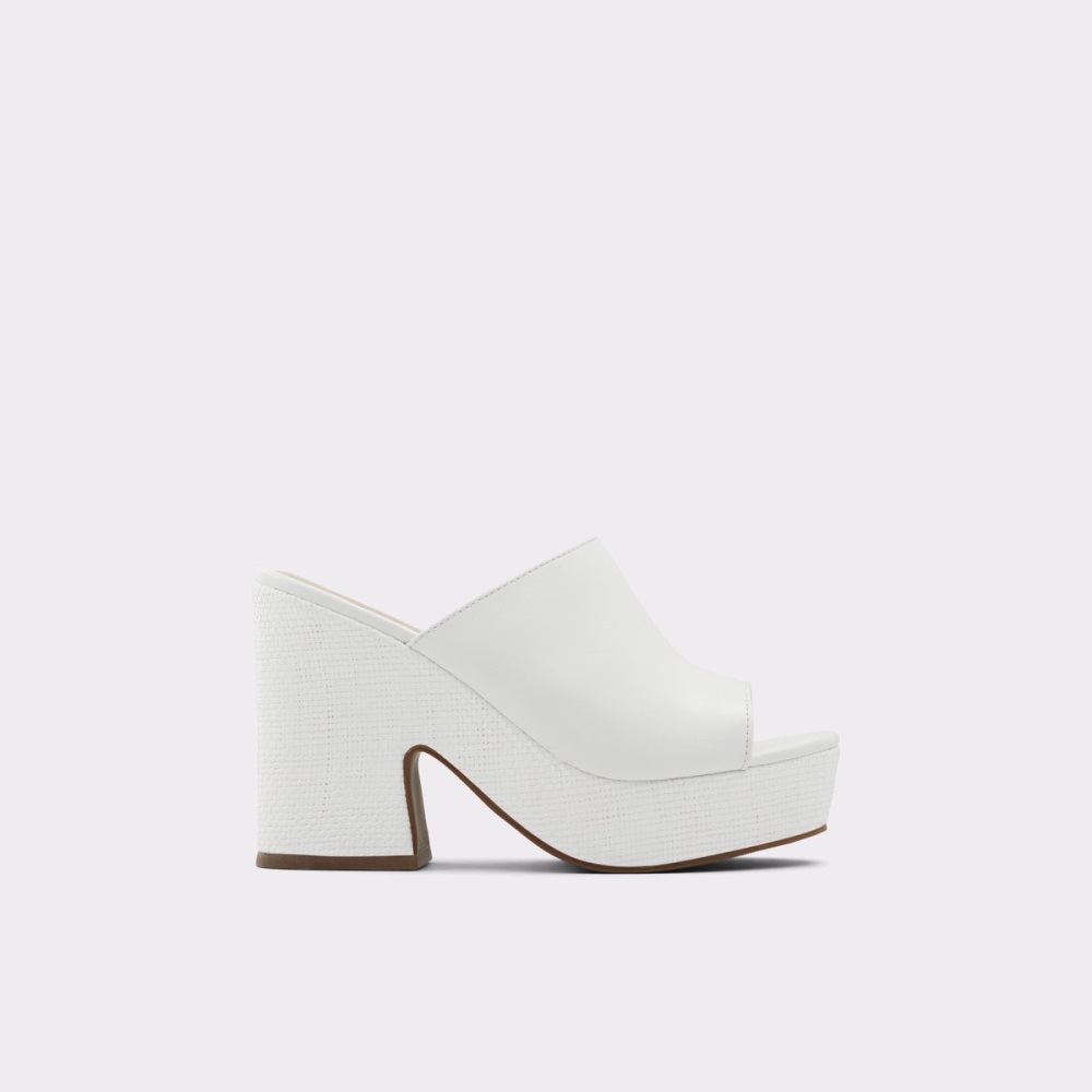 Chaussures Plateforme Aldo Ellara High Claquette Sandal - Blanche Femme | PHXD-42476016