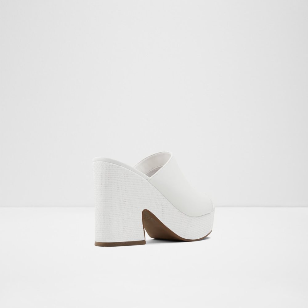 Chaussures Plateforme Aldo Ellara High Claquette Sandal - Blanche Femme | PHXD-42476016