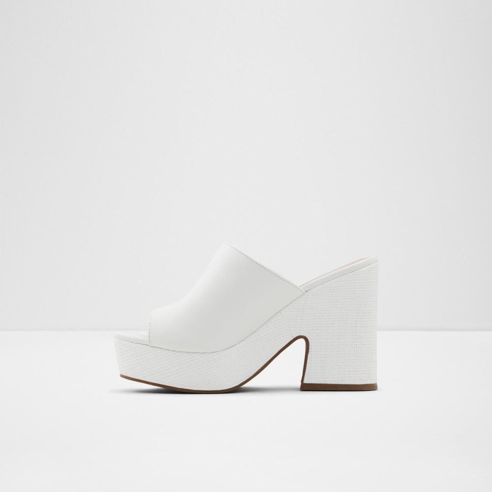 Chaussures Plateforme Aldo Ellara High Claquette Sandal - Blanche Femme | PHXD-42476016