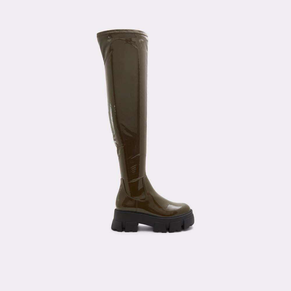 Bottes Hautes Aldo Grandmode Over-the-knee - Lug Sole Kaki Femme | TKCM-97678450