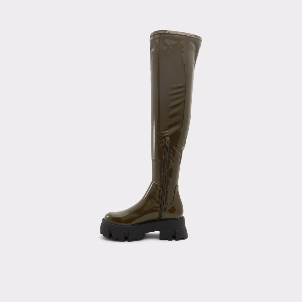 Bottes Hautes Aldo Grandmode Over-the-knee - Lug Sole Kaki Femme | TKCM-97678450