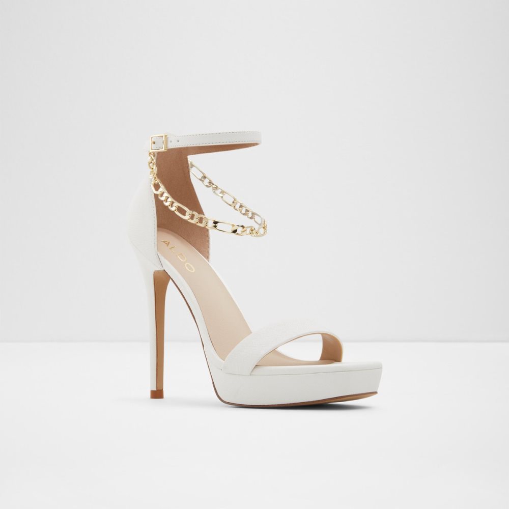 Chaussures Plateforme Aldo Scarlettchain Talons Sandal - Stiletto Blanche Femme | VEWE-61073361