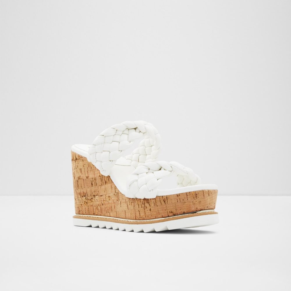 Sandales Aldo Corky Wedge Sandal - Wedge Blanche Femme | HLHG-29754863