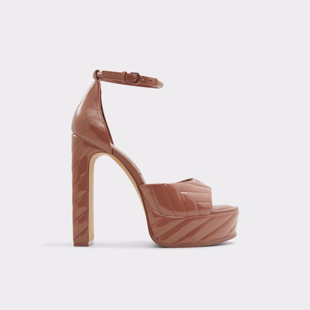 Chaussures Plateforme Aldo Milena Brides Talons Sandal - Plateforme Rouge Femme | MKUG-05191892