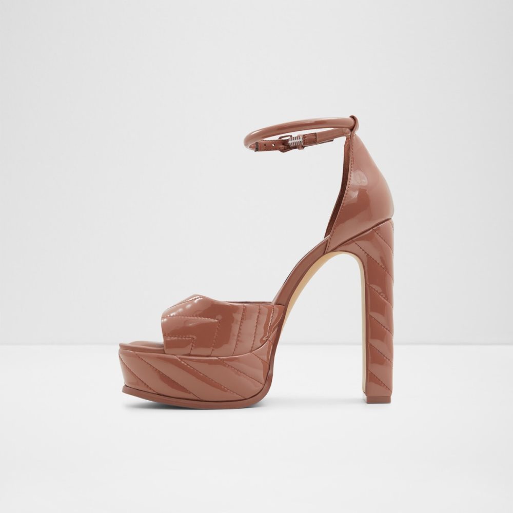 Chaussures Plateforme Aldo Milena Brides Talons Sandal - Plateforme Rouge Femme | MKUG-05191892