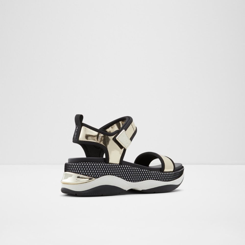 Sandales Aldo Talenagyn Wedge Sandal Noir Doré Multicolore Femme | KHUQ-55758435