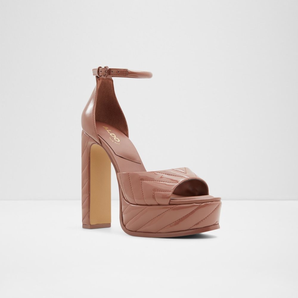 Chaussures Plateforme Aldo Milena Brides Talons Sandal - Plateforme Rouge Femme | MKUG-05191892