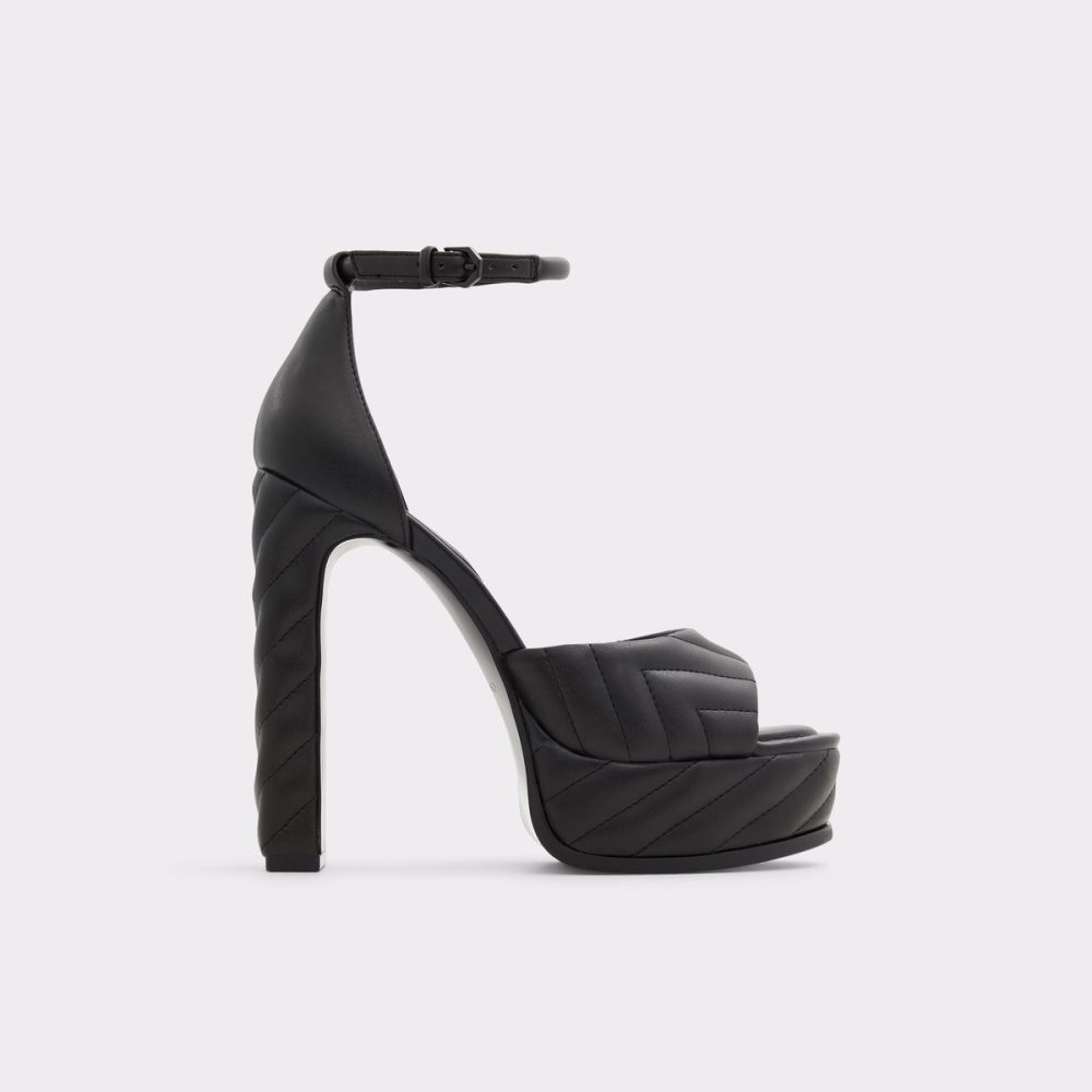 Chaussures Plateforme Aldo Milena Brides Talons Sandal - Plateforme Noir Femme | DQWI-75634452