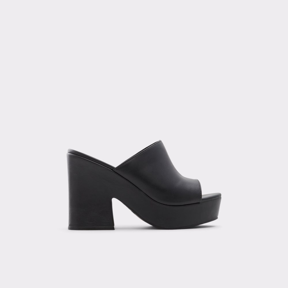 Chaussures Plateforme Aldo Ellara High Claquette Sandal - Noir Femme | FWXL-47402765