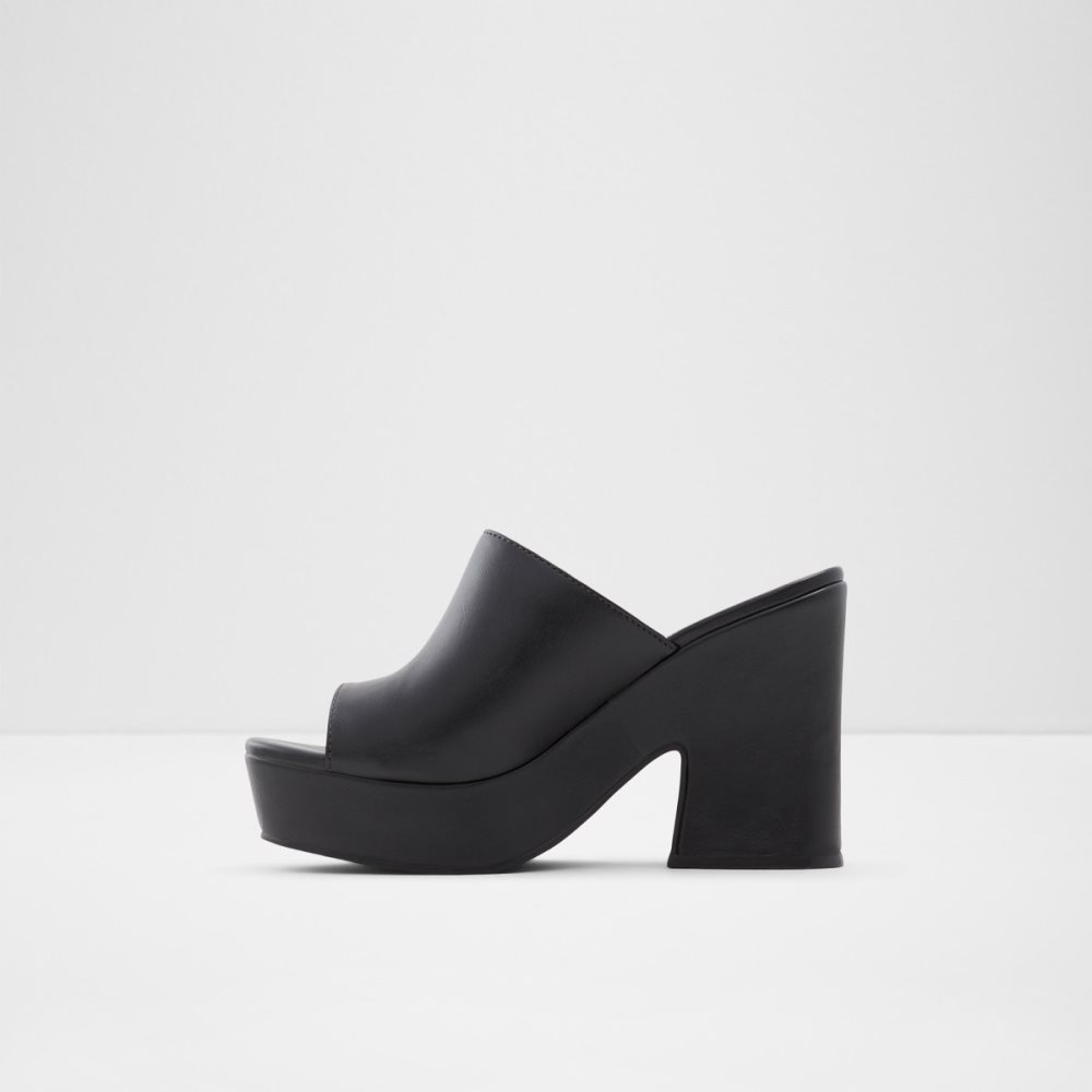 Chaussures Plateforme Aldo Ellara High Claquette Sandal - Noir Femme | FWXL-47402765