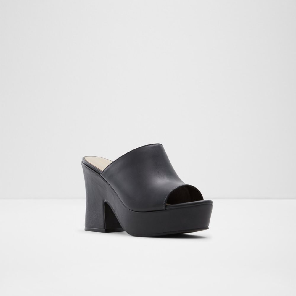 Chaussures Plateforme Aldo Ellara High Claquette Sandal - Noir Femme | FWXL-47402765