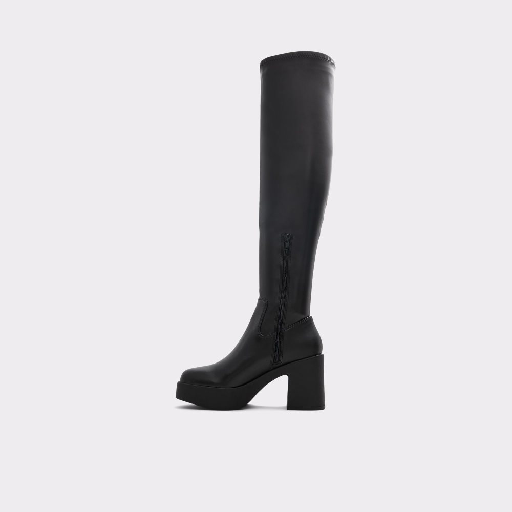 Bottes Hautes Aldo Upscale Over-the-knee - Lug Sole Noir Femme | ITID-04847552