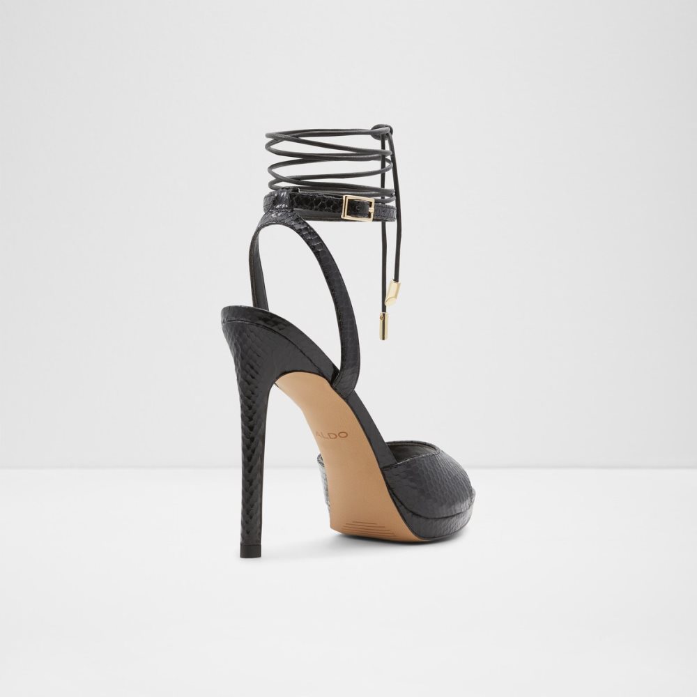 Chaussures Plateforme Aldo Docilla Lanières Talons Sandal - Stiletto Noir Femme | EVWC-99451783