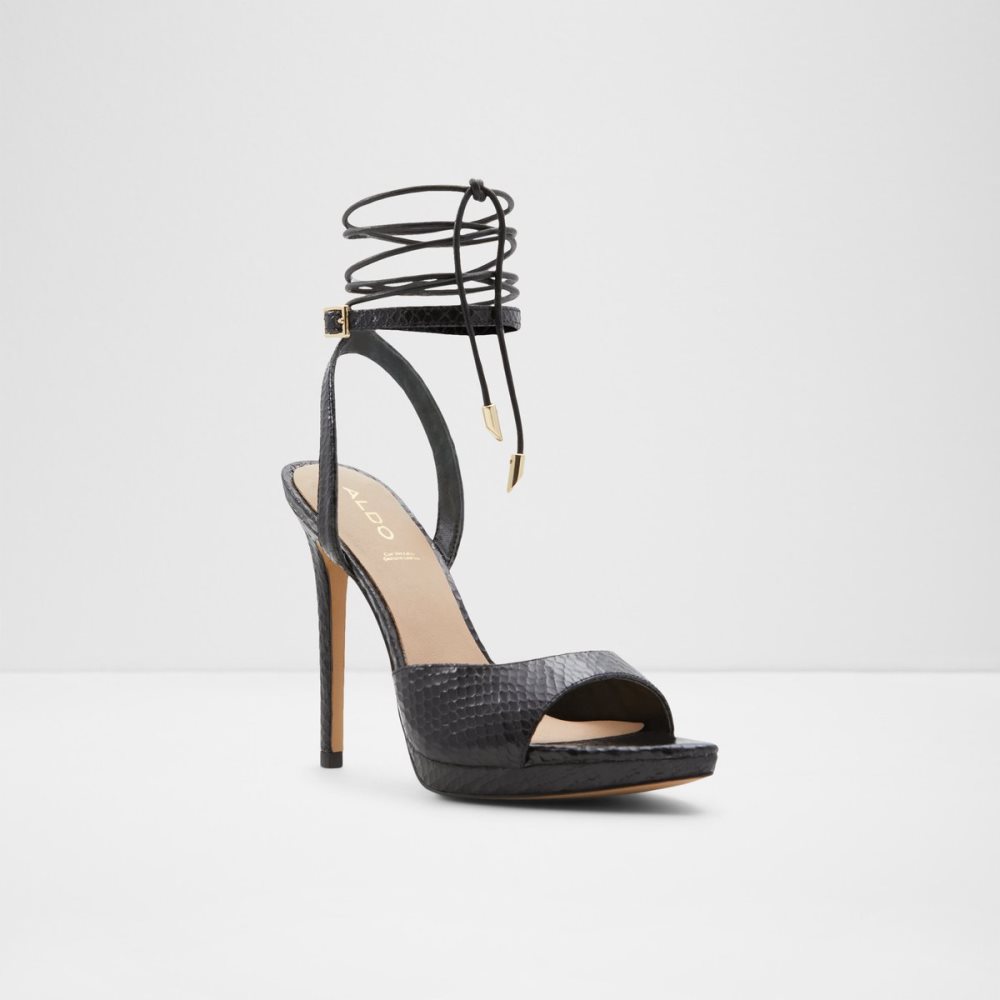 Chaussures Plateforme Aldo Docilla Lanières Talons Sandal - Stiletto Noir Femme | EVWC-99451783