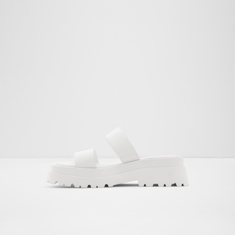 Sandales Aldo Phelix Claquette Sandal - Lug Sole Blanche Femme | EMUH-63314636