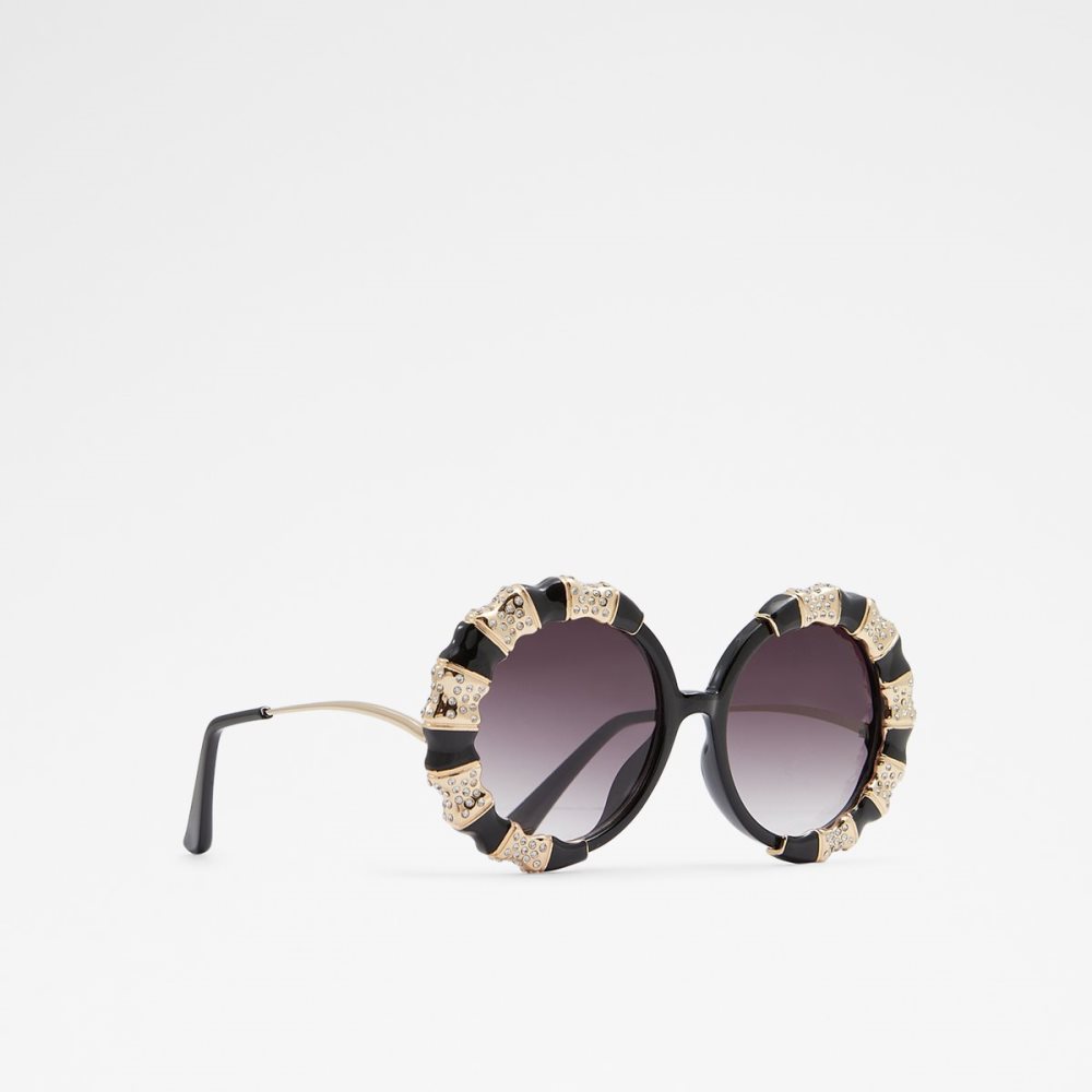 Lunettes de Soleil Aldo Zeamas Round Noir Doré Multicolore Femme | TRAS-87951702