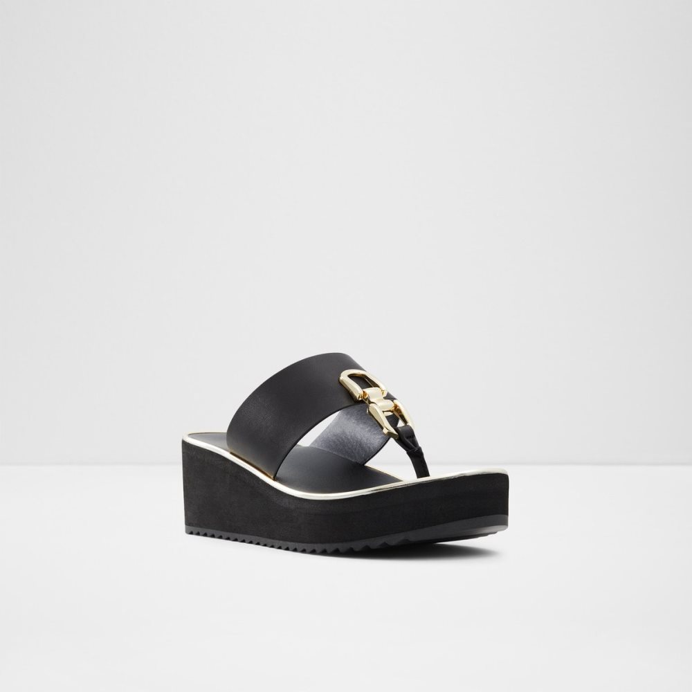 Sandales Aldo Toea Lanières Sandal - Wedge Noir Femme | GZBR-87063288