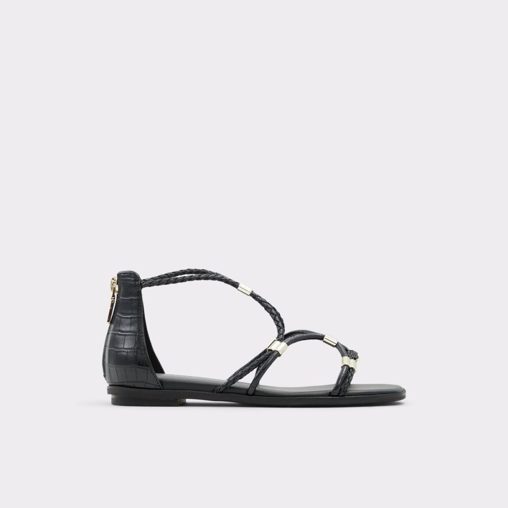 Sandales Aldo Oceriwenflex Lanières Plates Sandal Noir Femme | HMHE-83519120