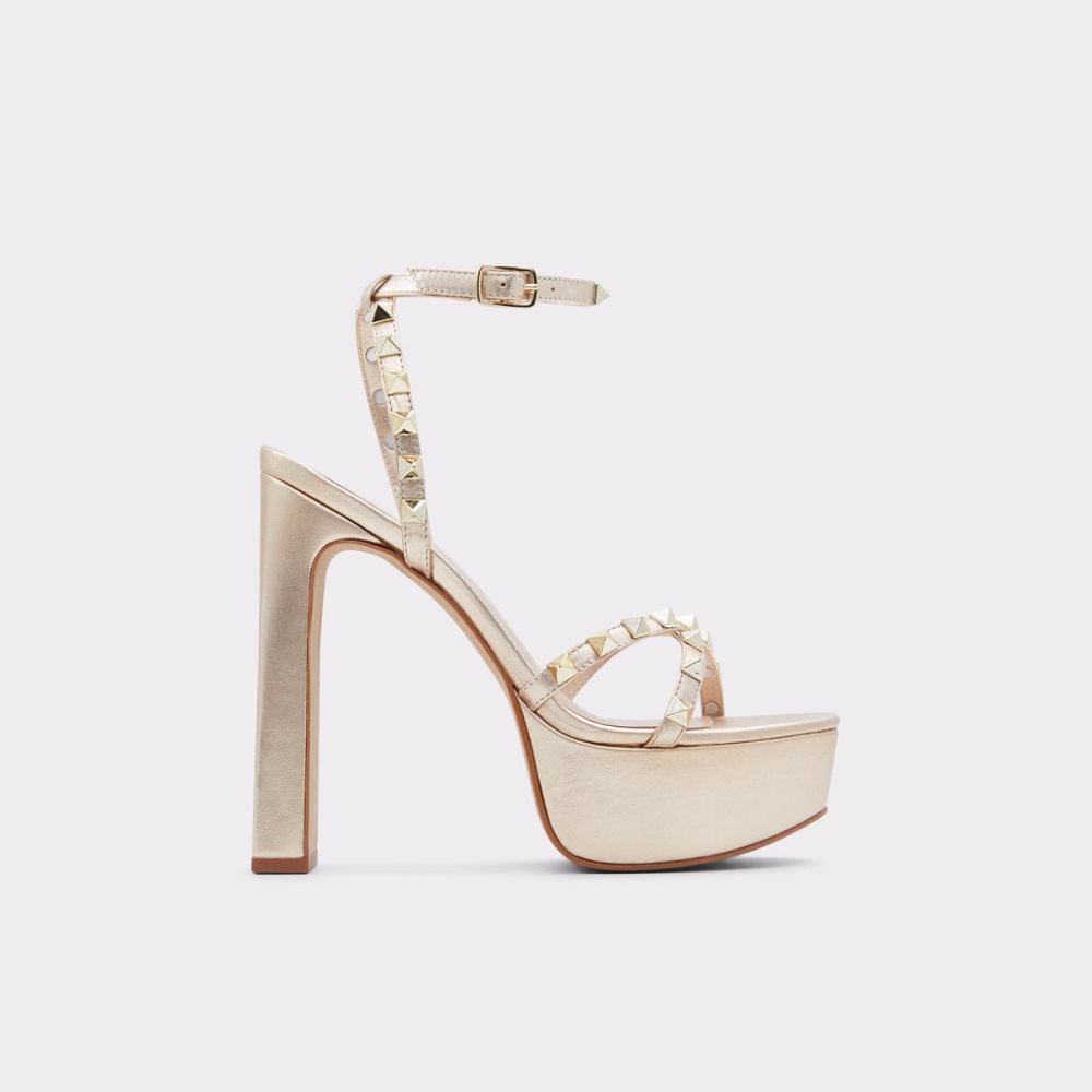 Chaussures Plateforme Aldo Geegully Brides Talons Sandal - Plateforme Doré Femme | PZDA-18948092