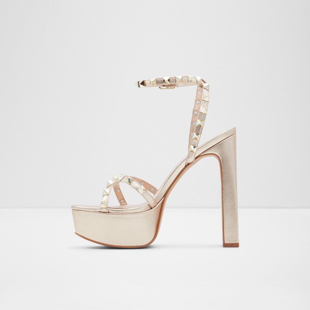 Chaussures Plateforme Aldo Geegully Brides Talons Sandal - Plateforme Doré Femme | PZDA-18948092