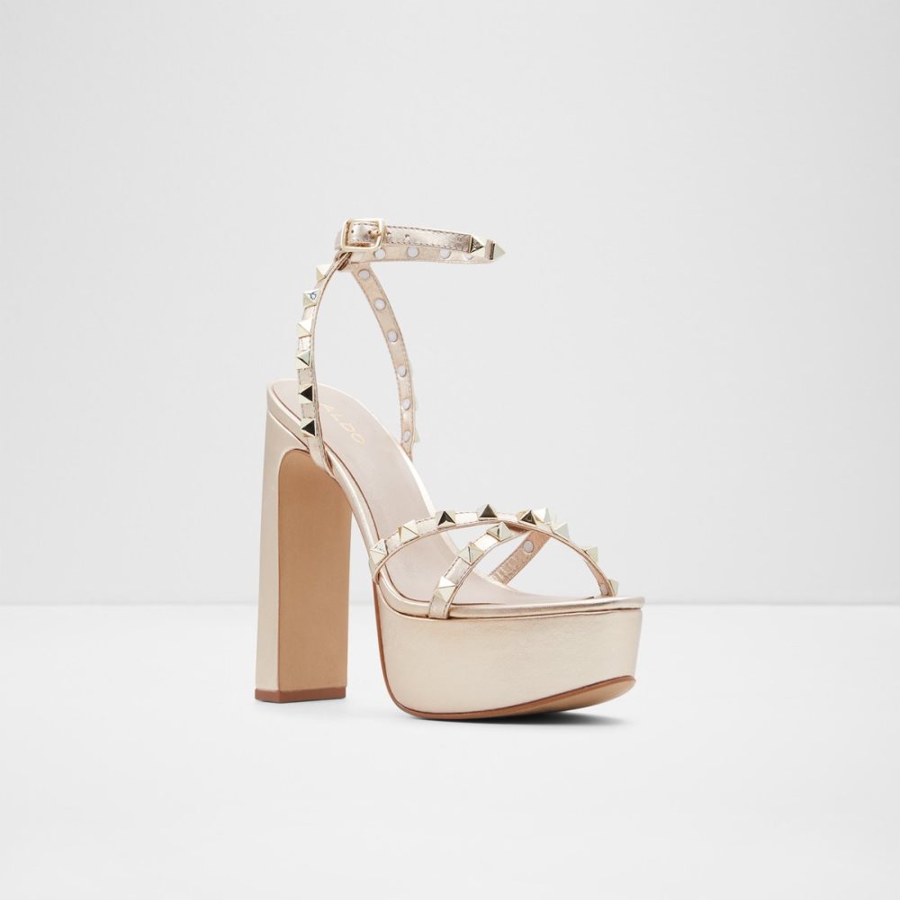 Chaussures Plateforme Aldo Geegully Brides Talons Sandal - Plateforme Doré Femme | PZDA-18948092