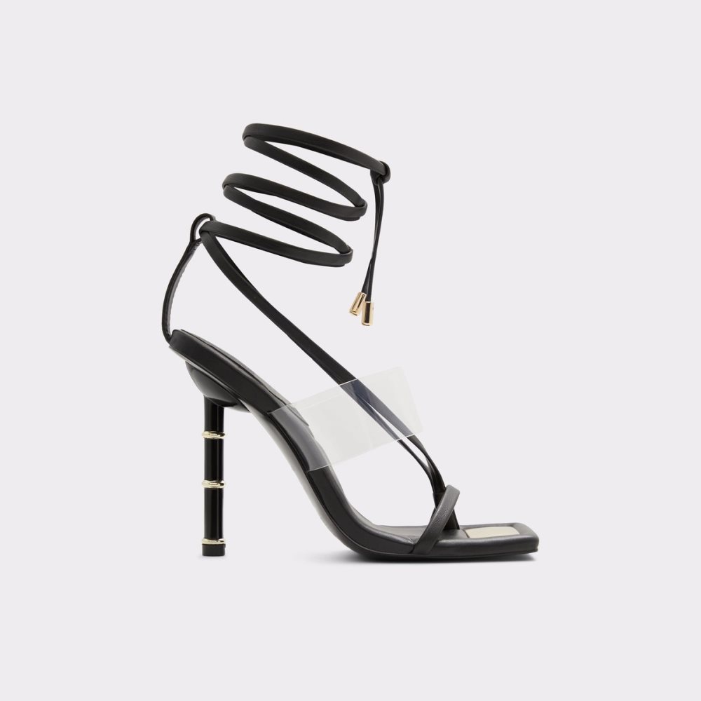 Sandales Aldo Elektra Lanières Talons Sandal Noir Femme | YFKB-16278523