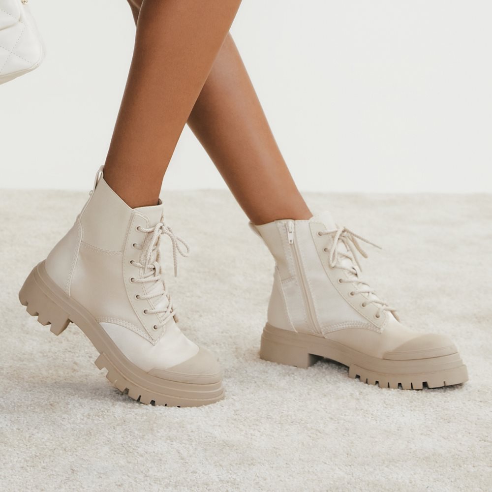 Bottes de combat Aldo Charline - Lug Sole Blanche Femme | ENRM-70401937