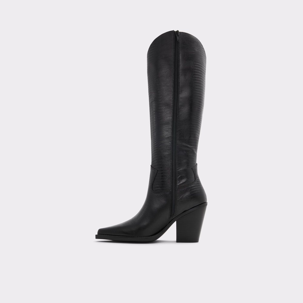 Bottes Hautes Aldo Nevada Western Knee-hign Noir Femme | IENA-49827072